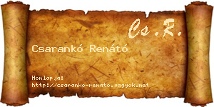 Csarankó Renátó névjegykártya